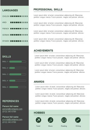 Visual curriculum vitae sample resume design for job search