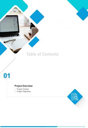 Website Content Writing Proposal Table Of Contents One Pager Sample Example Document