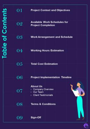 Work Schedule Proposal Sample Document Report Doc Pdf Ppt