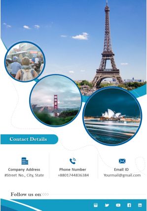 World travel and tourism two page brochure template
