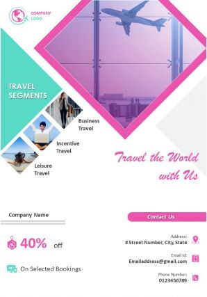 World travel services four page brochure template