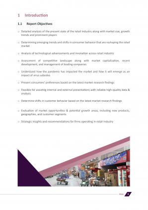 Worldwide Retail Industry Snapshot Pdf Word Document IR V Professionally Editable