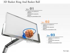 0115 3d basket ring and basket ball image graphics for powerpoint