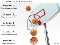 0115 3d basket ring with multiple balls image graphics for powerpoint