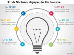 0115 3d bulb with modern infographics for idea generation powerpoint template