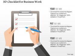 0115 3d checklist for business work powerpoint template