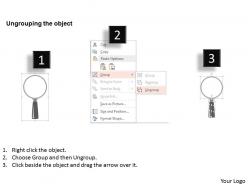 0115 3d gear process with magnifier powerpoint template
