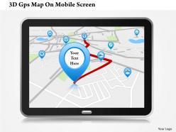 0115 3d gps map on mobile screen powerpoint template