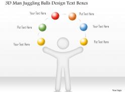 0115 3d man juggling balls design text boxes powerpoint template