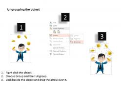 0115 3d man juggling with gold coins powerpoint template