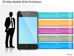 0115 3d Man Mobile With Text Boxes Powerpoint Template