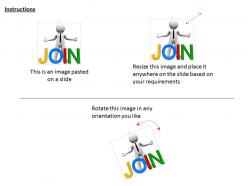 0115 3d man with join text for job ppt graphics icons