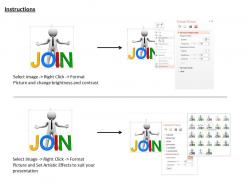 0115 3d man with join text for job ppt graphics icons