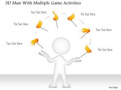 0115 3d man with multiple game activities powerpoint template