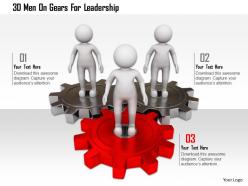 0115 3d men on gears for leadership ppt graphics icons