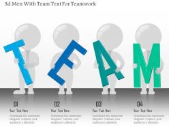 0115 3d men with team text for teamwork powerpoint template