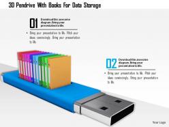 0115 3d pendrive with books for data storage image graphic for powerpoint