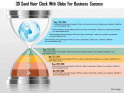 0115 3d sand hour clock with globe for business success powerpoint template