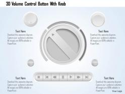 0115 3d volume control button with knob powerpoint template