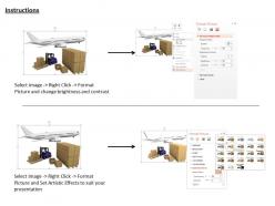 0115 aero plane with boxes for transportation image graphics for powerpoint