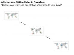 0115 bar graphs on world map for global business powerpoint template