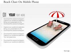 0115 beach chair on mobile phone image graphics for powerpoint