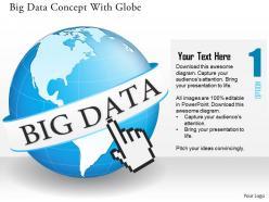 0115 big data concept with globe and finger clicking on global data feeds ppt slide