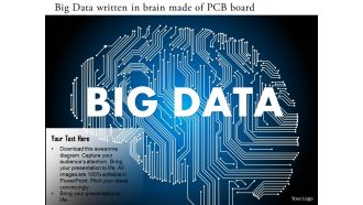 0115 big data written in brain made of pcb board ppt slide