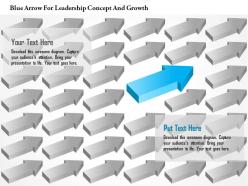 0115 blue arrow for leadership concept and growth powerpoint template