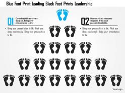 0115 blue foot print leading black foot prints leadership powerpoint template