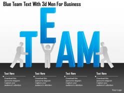 0115 blue team text with 3d men for business powerpoint template