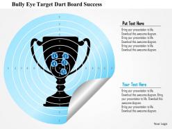 0115 bulls eye target board with trophy graphic business framework diagram presentation template