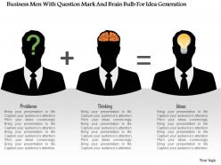 0115 business men with question mark and brain bulb for idea generation powerpoint template
