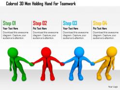 0115 colored 3d men holding hand for teamwork ppt graphics icons