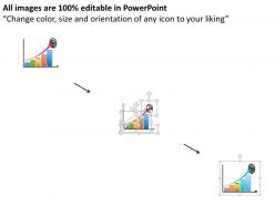 0115 colored bar graph growth arrow and target powerpoint template