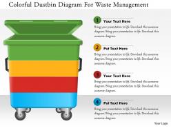 0115 colorful dustbin diagram for waste management powerpoint template