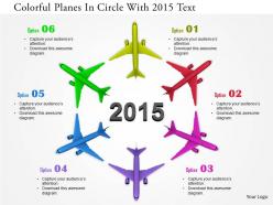 0115 colorful planes in circle with 2015 text image graphics for powerpoint