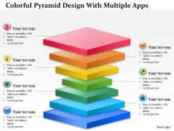 0115 colorful pyramid design with multiple apps powerpoint template