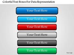 0115 colorful text boxes for data representation powerpoint template