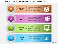 0115 colorful text with icons for text representation powerpoint template