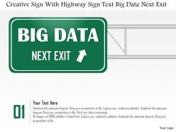 0115 creative sign with highway sign text big data next exit ppt slide