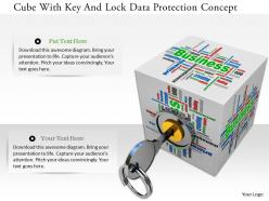 0115 cube with key and lock data protection concept image graphic for powerpoint