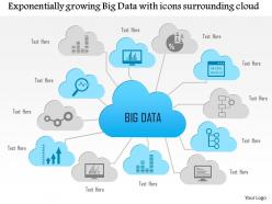 0115 exponentially growing big data with icons surrounding cloud ppt slide