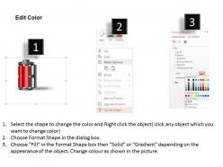 0115 five colored filmroll diagram for text representation powerpoint template
