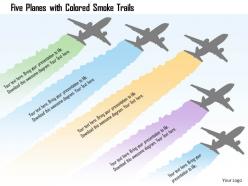 0115 five planes with colored smoke trails powerpoint template