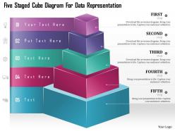 0115 Five Staged Cube Diagram For Data Representation Powerpoint Template