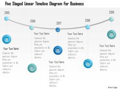 0115 five staged linear timeline diagram for business powerpoint template