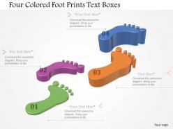0115 four colored foot prints text boxes powerpoint template