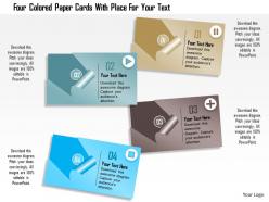 0115 four colored paper cards for text representations powerpoint template