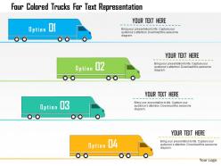 0115 four colored trucks for text representation powerpoint template